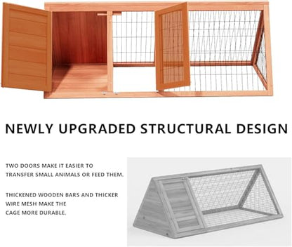 Small Chicken Coop, Chicken Run,Small Wooden Duck Coop Outdoor Quail Cage Rabbit Pet Hutch House Small Animals (Ntural Wood) - color: Ntural Wood