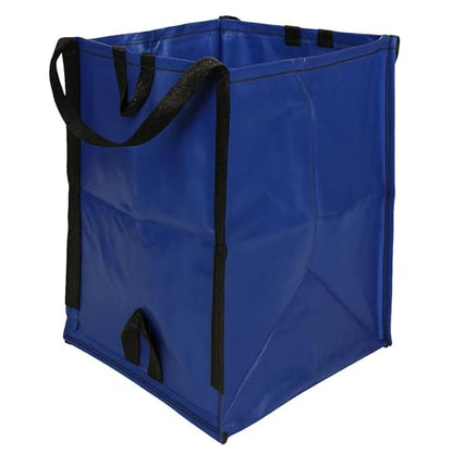 DURASACK Heavy Duty Home and Yard Bags 48-Gallon Reusable Self-Standing Lawn and Leaf Bags Garbage Can with Reinforced Handles, Blue - color: Blue