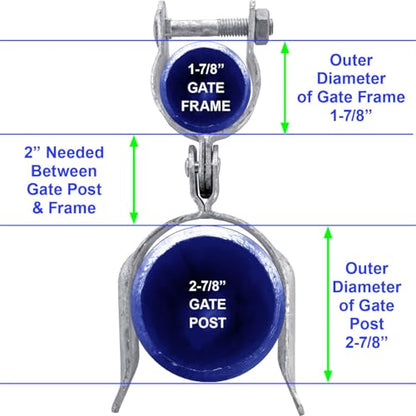 Heavy Duty Fork Latch (Bolt in) 1-7/8" x 2-7/8" Galvanized Pressed Steel - CASE Qty 25 - size: 1-7/8" x 2-7/8" - Case
