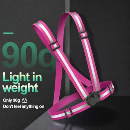 2 Packs Reflective Vest Running Gear, High Visibility Reflective Running Gear Adjustable Elastic Safety Vest for Night Jogging, Biking, Walking or Dog Walking, Running Vest for Men Women Children - color: green &Pink