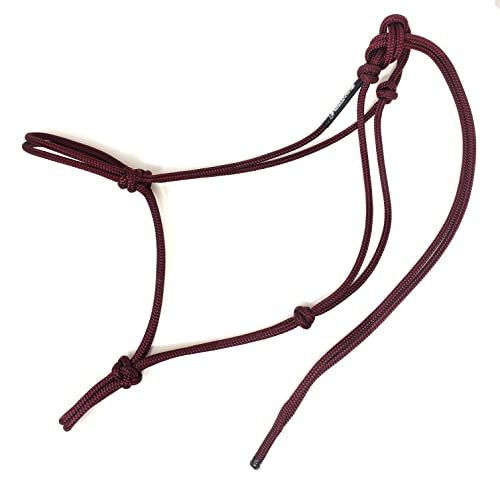 Soft 2 Knot Horse Halter - color: Burgundy, size: Small