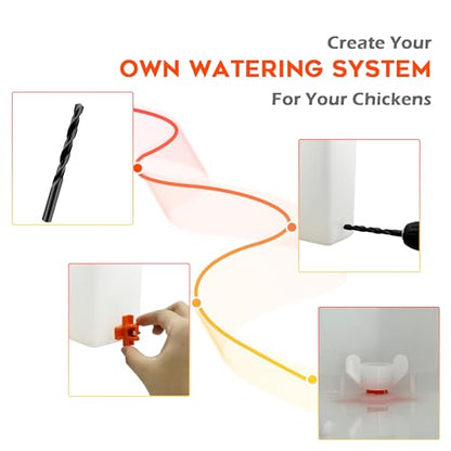 Eggluuz Chicken Waterer Nipple Horizontal Side Mount Automatic Nipples Drinker for Chickens 8 Pack - size: 8 Pack