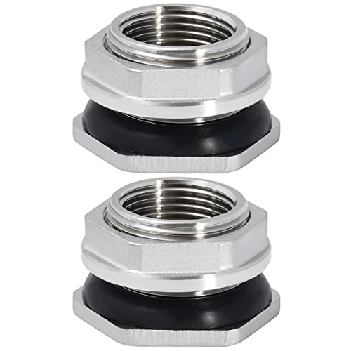 1/2" NPT Pig Nipple Water Feeder Stainless Steel Automatic Water Drinker with Bulkhead Water Tank Connector