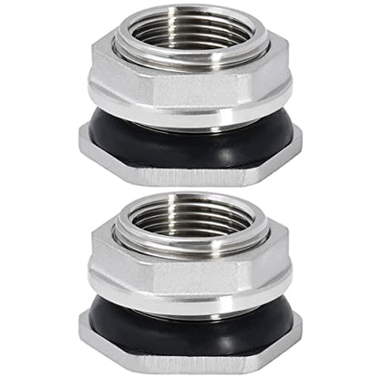 1/2" NPT Pig Nipple Water Feeder Stainless Steel Automatic Water Drinker with Bulkhead Water Tank Connector
