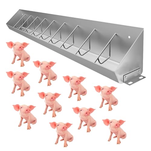 Heavy Duty Stainless Steel Pig Feed Trough - Portable, Durable Feeding Solution for Outdoor Farms, Pastures, Pens - Ideal for Livestock Feeding and Farm Use,2m/6.6ft 10bit - color: 2m/6.6ft 10bit
