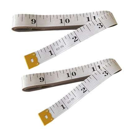 Soft Tape Measure Double Scale Measuring Tape Body Sewing Flexible Tailor Craft Vinyl Ruler for Weight Loss Medical Body Measurement, Has Centimetre Scale on Reverse Side (2pcs White-60 inch) - color: 2pcs White-60 inch
