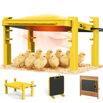 Brooder Plate for Chicks,200W Chick Heat Plate,Brooder Heater with Adjustable Temp 90~190℉ Chicken Coop Warmer - Radiant Heating Panel for Baby Chicks Chickens Quail Duck Poultry