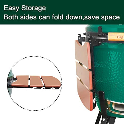 Side Shelves Upgrade Plus Big Green Egg Accessories, Composite 3 Slat Egg Mates for XLarge Big Green Egg with Folding Side Shelves Replacement Parts Grill - size: Plus XL3 Side Shelves