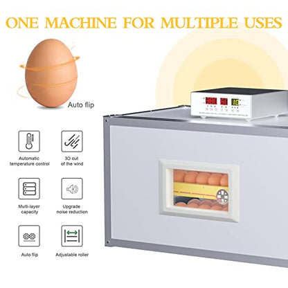 Egg Incubator ，Farm Egg Incubator with Automatic Egg Turning and Humidity Control，Industrial Brooding Machine Chicken Incubator ，Suitable for Chicken Duck Goose Quail Parrot Bird Eggs