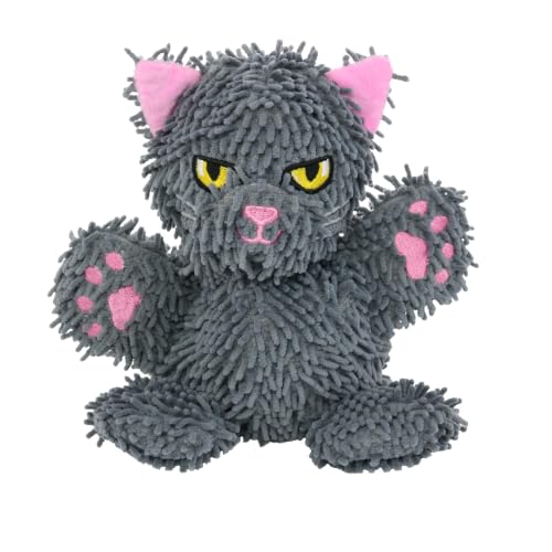 MIGHTY Tuffy 2 Pack Microfiber Medium Ball Cat Dog Toy | Ultra Durable Plush Toy with Multiple Layers & Reinforced Seams , Washable and Floats , Mighty® Construction - color: 2PK Grey Cat