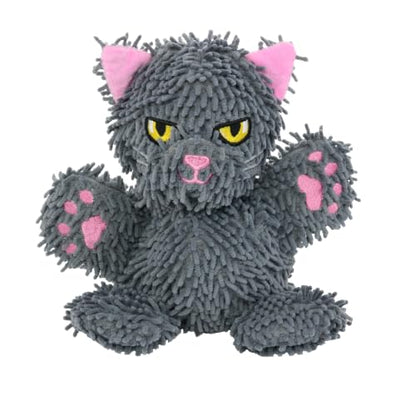 MIGHTY Tuffy 2 Pack Microfiber Medium Ball Cat Dog Toy | Ultra Durable Plush Toy with Multiple Layers & Reinforced Seams , Washable and Floats , Mighty® Construction - color: 2PK Grey Cat