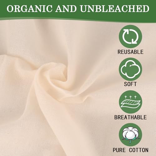 WMKGG 9 PCS Cheese Cloths, Grade 100, 20x20 Inch Cotton Cheesecloth with Hemmed 4 Edges, Reusable Unbleached Fine Mesh Cheesecloth for Straining, Cooking, Juicing, Cheese Making, Baking, Yogurt - size: 9pcs 20"x20"Cheese Cloth
