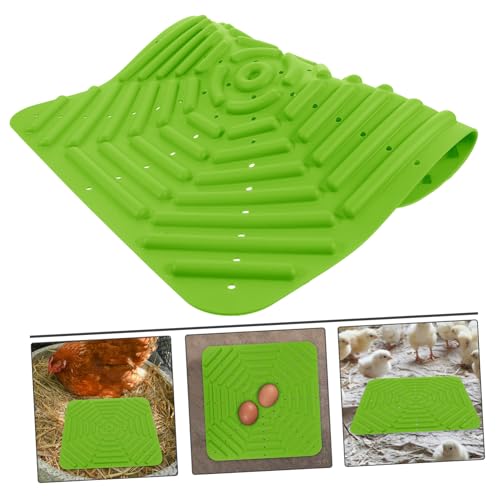 Kisangel Silicone Chicken Nesting Pads for Laying Eggs Reusable Nonskid Nest Box Liners Breathable Egg Protection Mats for Chicken 2-Pack - color: Green