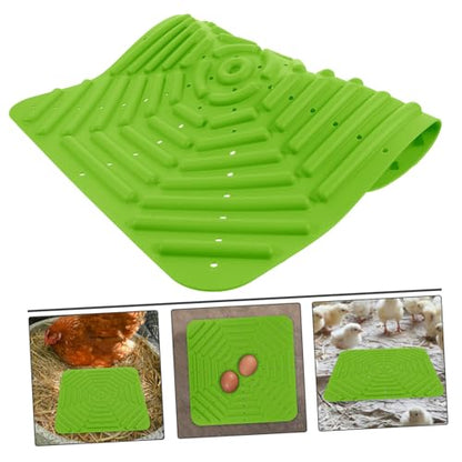 Kisangel Silicone Chicken Nesting Pads for Laying Eggs Reusable Nonskid Nest Box Liners Breathable Egg Protection Mats for Chicken 2-Pack - color: Green
