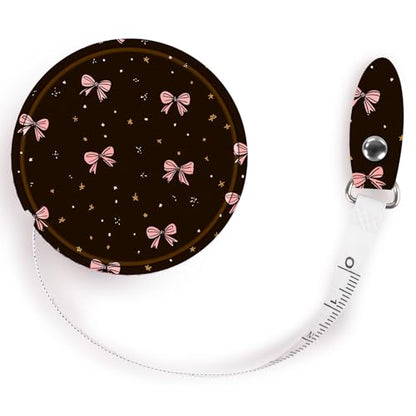 Retractable Mini Tape Measure, Auto-Retract, Premium Leather Tape Measure, Dual-Sided Ruler, Ideal for Fabric Cutting, Body Measurements, and Handicrafts (Starlight Bow) - color: Starlight Bow