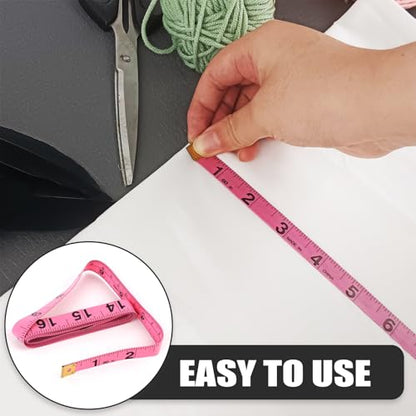 2 Pack Soft Tape Measure Retractable Measuring for Body Fabric Sewing Tailor Cloth Knitting Craft Weight Loss Measurements 60-Inch Soft Pink & Retractable Black Dual Sided Tape Measure Body Measuring
