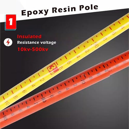 Telescoping Measuring Rod 35ft/10m - Insulated Epoxy Tower Ruler for Accurate Tree Height Measurement, Adjustable 25/30/50ft, Durable Power Measuring Stick (Yellow) - color: 18m/59ft, size: Yellow