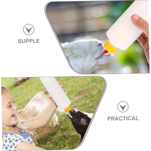 2sets Goat Calf Milk Feeding Bottles Sheep Milk Feeders Farm Small Calf Feeder Replaceable Nipples