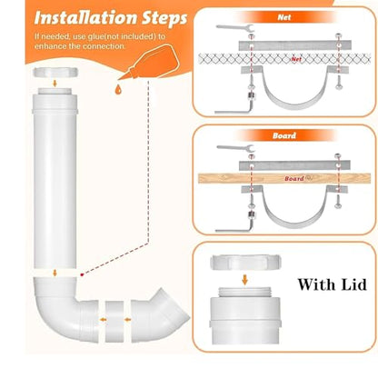 PVC Pipe Chicken Coop Feeder, Rat-Proof with Lid, Poultry Feeder (1 Pack) - color: 1pack