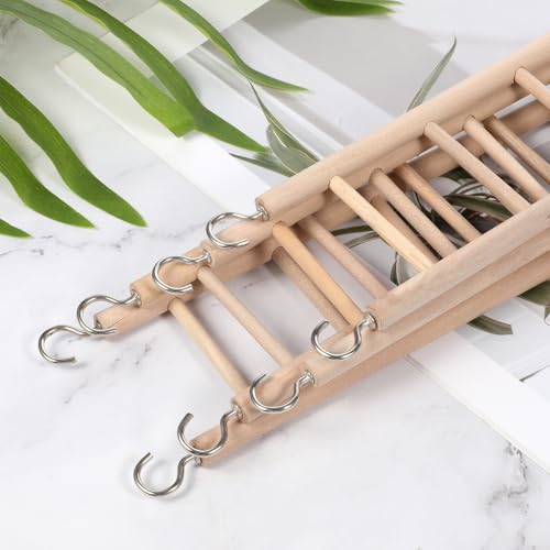 EupHHonycs 4PCS Wooden Ladders for Bird Cages 4 Sizes Wooden Ladder Birds Toys Parrot Step Ladders Cage Hanging Bird Climbing Toys for Parakeets, Parrots, Cockatoo and Lovebirds