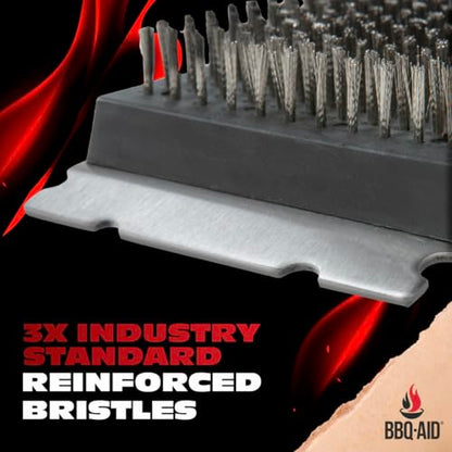 BBQ-AID 2-Pack Wire Grill Brush Replacement Heads, Grill Cleaning Bristle Brush - Screwdriver Included, for 2024 Model Grill Brush and Scraper. No Scratch Cleaning for Any Grill: Char Broil & Ceramic - color: Grill Brush Replacement Head