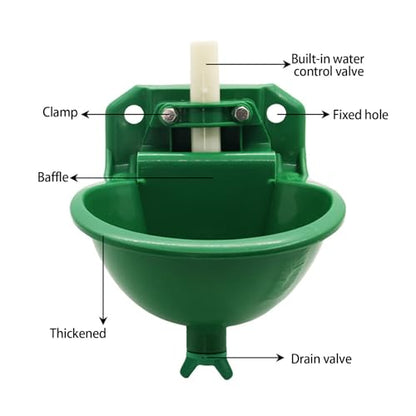 Livestock Water Trough Water Dispenser Automatic Animal Drinking Bowl with Float Valves Goat Waterer for Cattle and Pigs