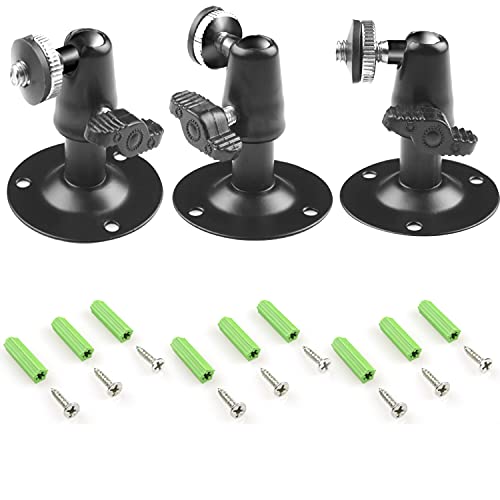 Camera Bracket Mount 3 Pcs Security Wall Mount for Oculus Sensor Arlo, Arlo Pro,Metal Security Camera Bracket Outdoor Indoor Oculus Rift Mount Bracket 360° Rotation 1/4" Screw Camera Wall Mounts