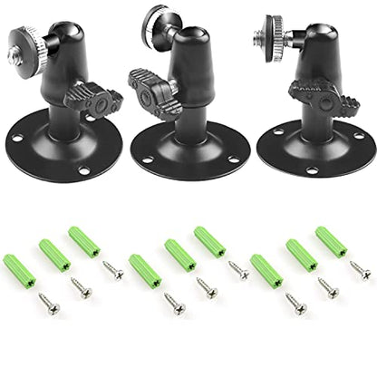 Camera Bracket Mount 3 Pcs Security Wall Mount for Oculus Sensor Arlo, Arlo Pro,Metal Security Camera Bracket Outdoor Indoor Oculus Rift Mount Bracket 360° Rotation 1/4" Screw Camera Wall Mounts