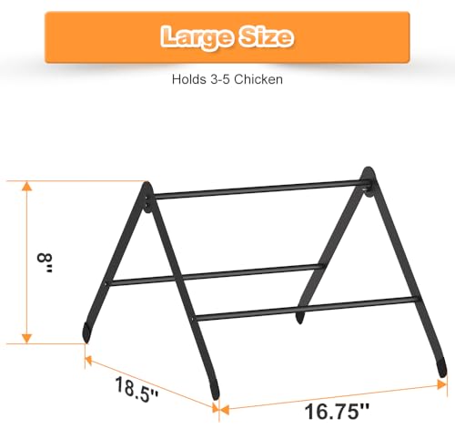 Koutemie Adjustable Chicken Perch for Coop, Heavy-Duty Metal Chick Roosting Bar for Brooder, Baby Chicks Stand Toy Training Perches for Large Bird Parrot Hens Macaw, Black