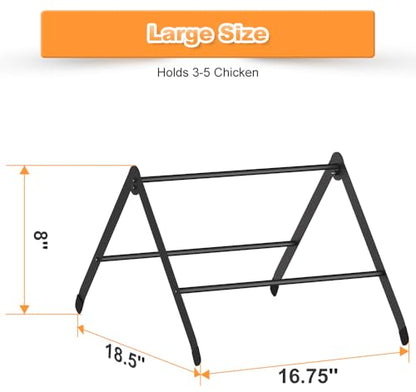 Koutemie Adjustable Chicken Perch for Coop, Heavy-Duty Metal Chick Roosting Bar for Brooder, Baby Chicks Stand Toy Training Perches for Large Bird Parrot Hens Macaw, Black