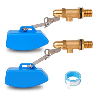 2 Pack Brass Float Valve 1/2 Inch, Livestock Water Tank Float Valve Switch Brass Float Ball Valve Shut Off Pool Auto Fill Valve for Automatic Waterer - style: 1/2 Inch