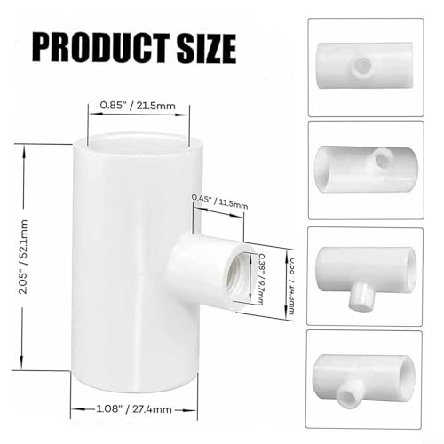 20 Pack Poultry Waterer PVC Tee Fitstings, Automatic Chicken Drinking Cups For Farm Livestock, Leak-Proof Thread Designed For Ducks Quails Rabbits Easy-Install