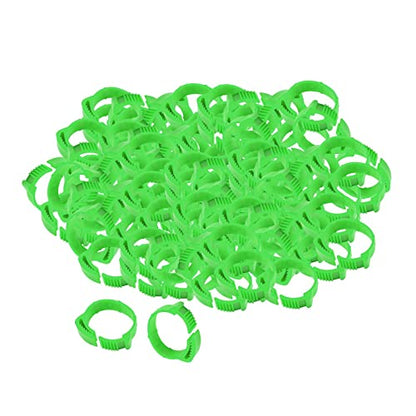 100 Pieces Chicken Foot Rings Identification Leg Bands Numbered Clip Rings Adjustable Reusable Ankle Markers Suitable for Farm Birds, Green - color: Green