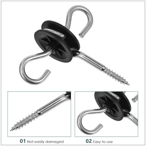 GANAZONO 4pcs Screw-in Electric Fence Insulator for Cattle and Ranch Fencing Post Anchors Dual for Secure Connections