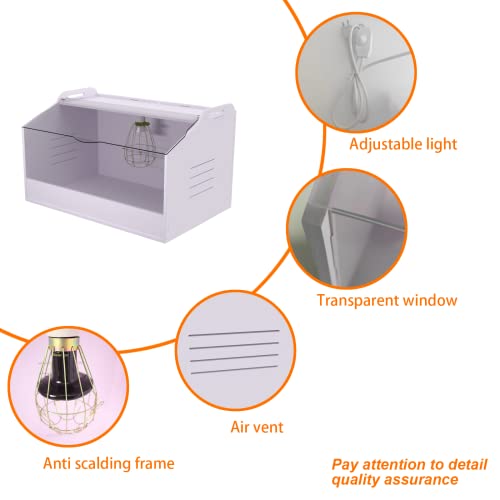 Chick Brooder Box with Heat Lamp - Suitable for Chicks, Ducks, Parrots & Lizards (19" X 12" X 12") - size: 19" X 12" X 12"