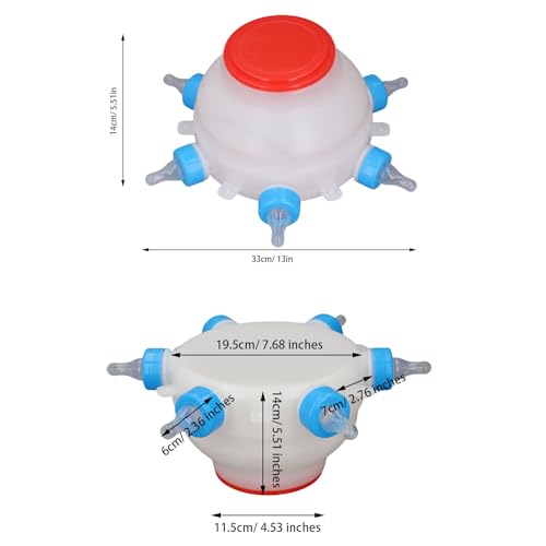 Haofy Automatic Lamb Feeding Bucket Adjustable Control, Portable Animal Milk Feeder with BPA Nipples Leak Proof Design for Piglets Sheep Goats Ideal for Farms Homesteads Veterinary Use