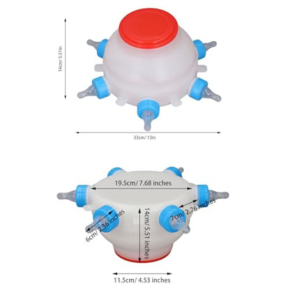 Haofy Automatic Lamb Feeding Bucket Adjustable Control, Portable Animal Milk Feeder with BPA Nipples Leak Proof Design for Piglets Sheep Goats Ideal for Farms Homesteads Veterinary Use