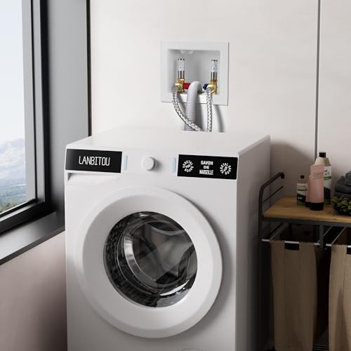 Premium Washing Machine Outlet Box, with Stainless Steel Water Hammer Arrestor, 1/2" Push-Fit x 3/4" MHT, Laundry Washer Valve Outlet Box with Clear Text Instructions - color: Push Fit/SS Arrestor/Optimized
