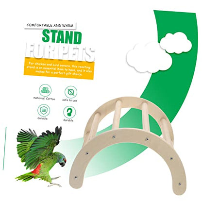 Garneck Natural Wood Chicken Perch Stand for Coop and Brooder Adjustable Chicken Toy Mirror and Stress Relief Features and Birds