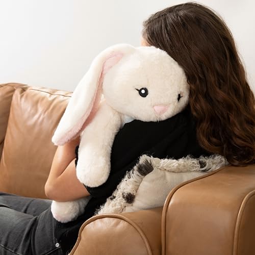 HUGIMALS Iggy the Bunny 20 Inch 4.5 lb Heavy Cute Sensory Weighted Comfort Plush | Large Unscented Washable Self Care Calming Stuffed Animal for Kids, Teens and Adults - color: Iggy the Bunny