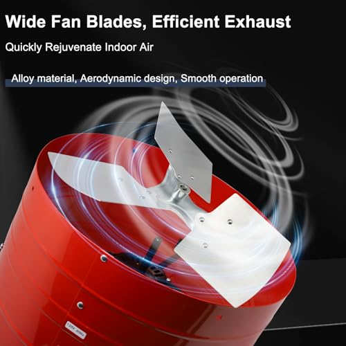Criditpid 16 Inch Gable Mount Vent Attic Fan, Exhaust Ventilation Fan with Adjustable Thermostat for Gable, Home, Shed, Garage, Portable Building, 3.4A, 1075RPM, 2940CFM, 4200 Sq.Ft Coverage Area, Red - color: 2940CFM