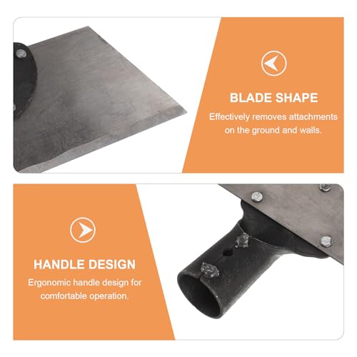 Farm Cleaning Shovel: Manganese Steel Excrement Shovel Multi-Function Floor Scraper for Garden Landscaping Poultry Barn Wall and Ice Removal, Rod Not Included