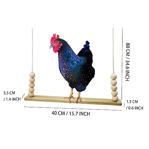 Bird Swing Wooden Hanging Chicken Swing Stand Suspension Bridge Budgie Climb Chew Toys Roosting Bar Coop Brooder Entertainment Toys Birdcage Accessories