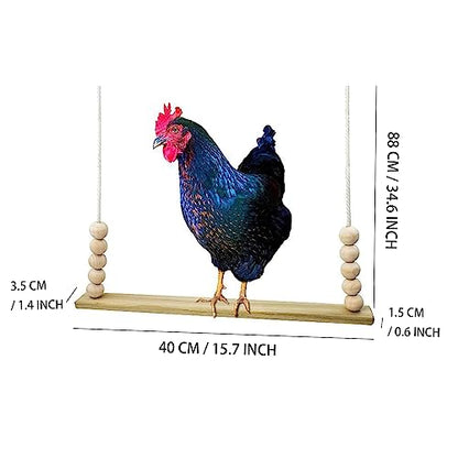 Bird Swing Wooden Hanging Chicken Swing Stand Suspension Bridge Budgie Climb Chew Toys Roosting Bar Coop Brooder Entertainment Toys Birdcage Accessories
