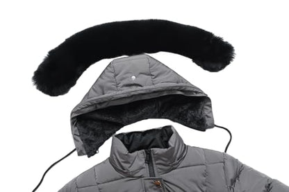 MOERDENG Women's Waterproof Long Winter Coat Thickened Down Alternative Jacket Warm Puffer Jacket Parka - color: Darkgrey, size: Large