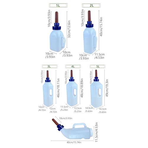 Large Capacity Livestock Milk Container Feeding Bottle with Leakproof Nipple Easy Refilling Mouth for Fawns Nursing - style: 1 liter capacity