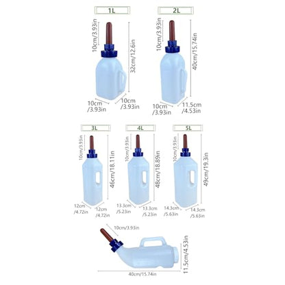 Large Capacity Livestock Milk Container Feeding Bottle with Leakproof Nipple Easy Refilling Mouth for Fawns Nursing - style: 1 liter capacity