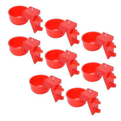 Generic Chicken Watering Cup Robust Plastic Detachable Easy Clean Water Feeder for Poultry Farming 8 Pieces