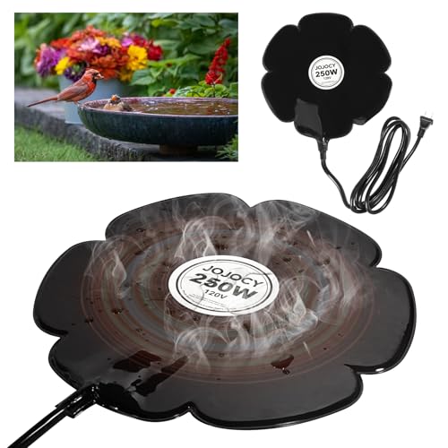 2 PCS Flower Shape 250W Submersible De-Icer for Livestock, Bird Baths, Fish Ponds, Winter Chicken Water Heater Warmer with Thermostat, 6.6ft Power Cord