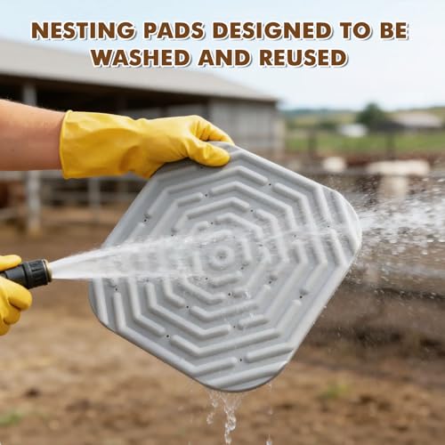 Washable Chicken Nesting Pads for Laying Eggs Nesting Pads for Chicken Coop Nesting Chickens Durable Chicken Bedding for Coop, Poultry Nest Box Pads for Chickens,4 Pcs